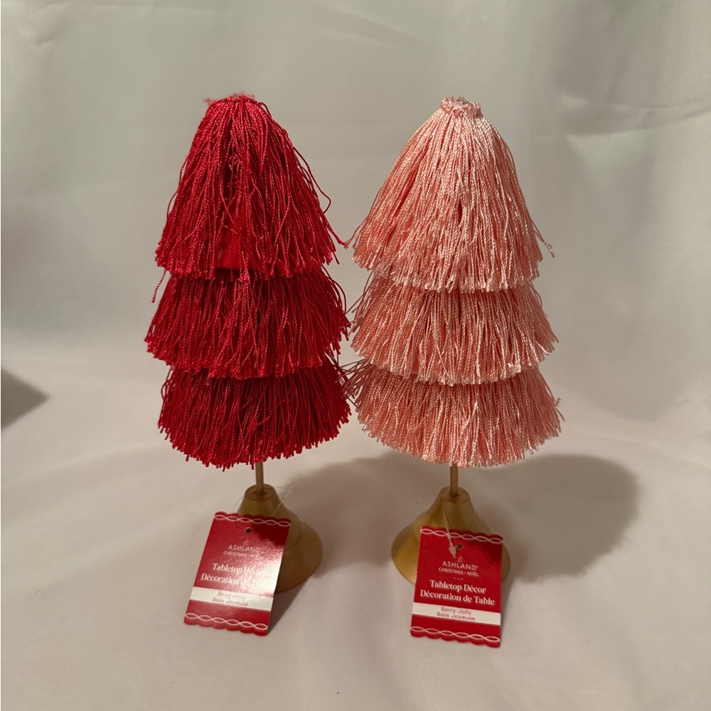 Michaels - Ashland - Hot Pink and Pink Tassel Christmas Tabletop Decor - BNWT